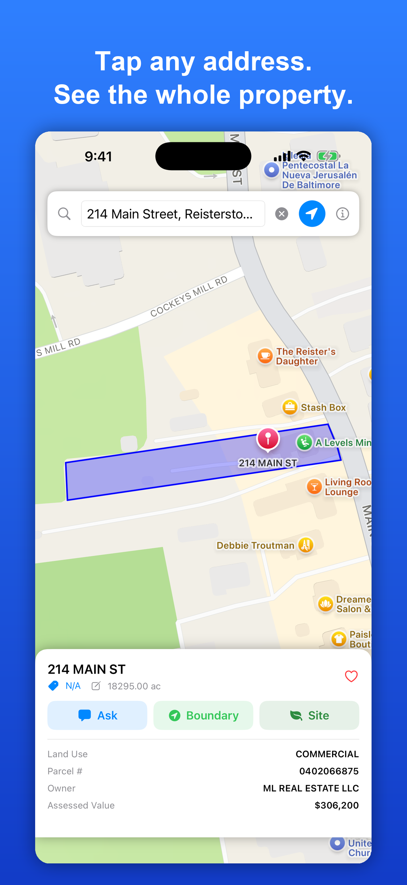 OrdinanceIQ property screen